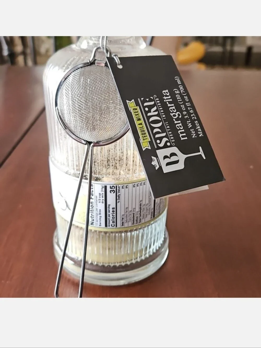Homemade Margarita's - Set of 4 Glasses & BSpoke Maragrita Mix With Strainer